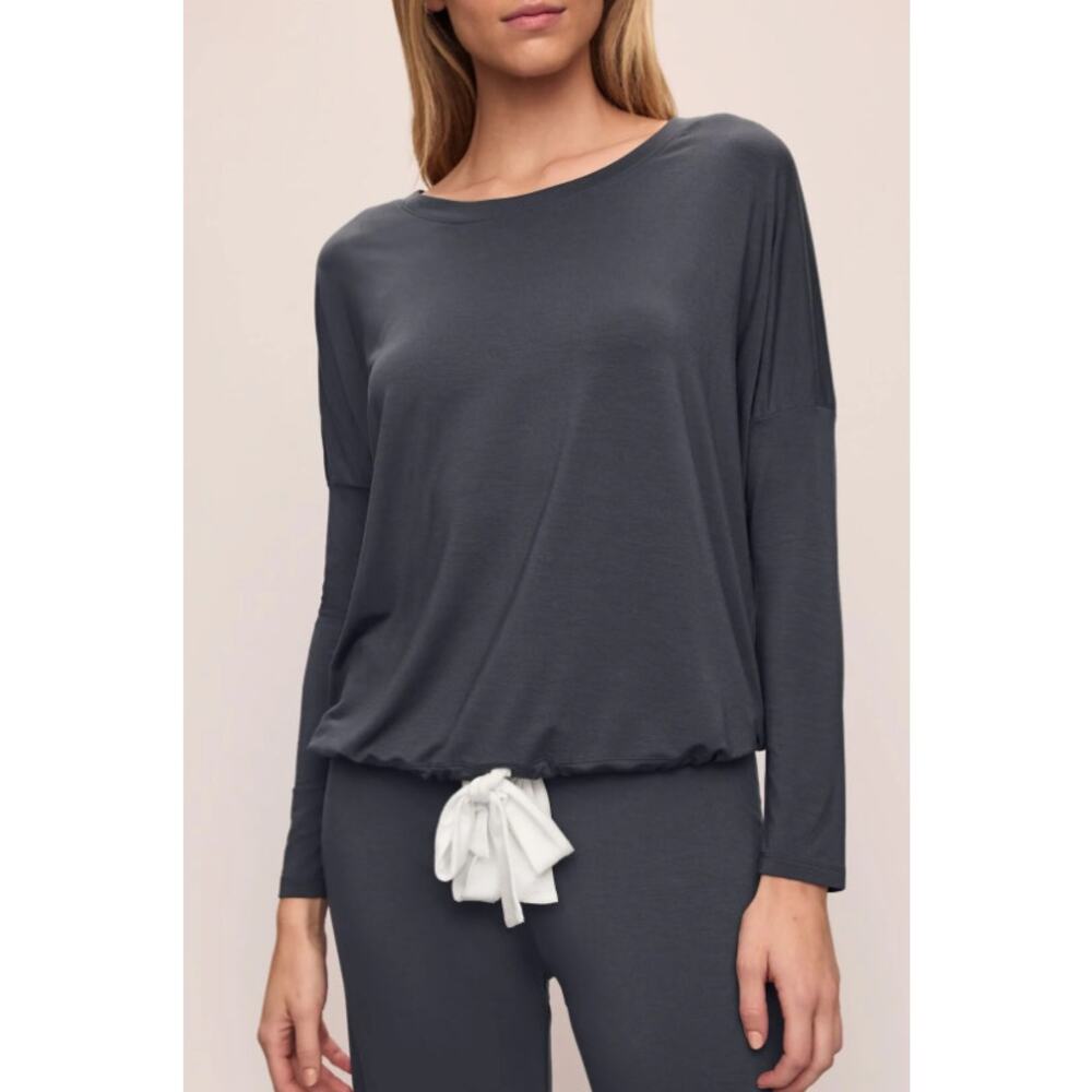 EBERJEY Womens Gisele Slouchy Top Medium Graphite Grey TENCEL Modal NWT